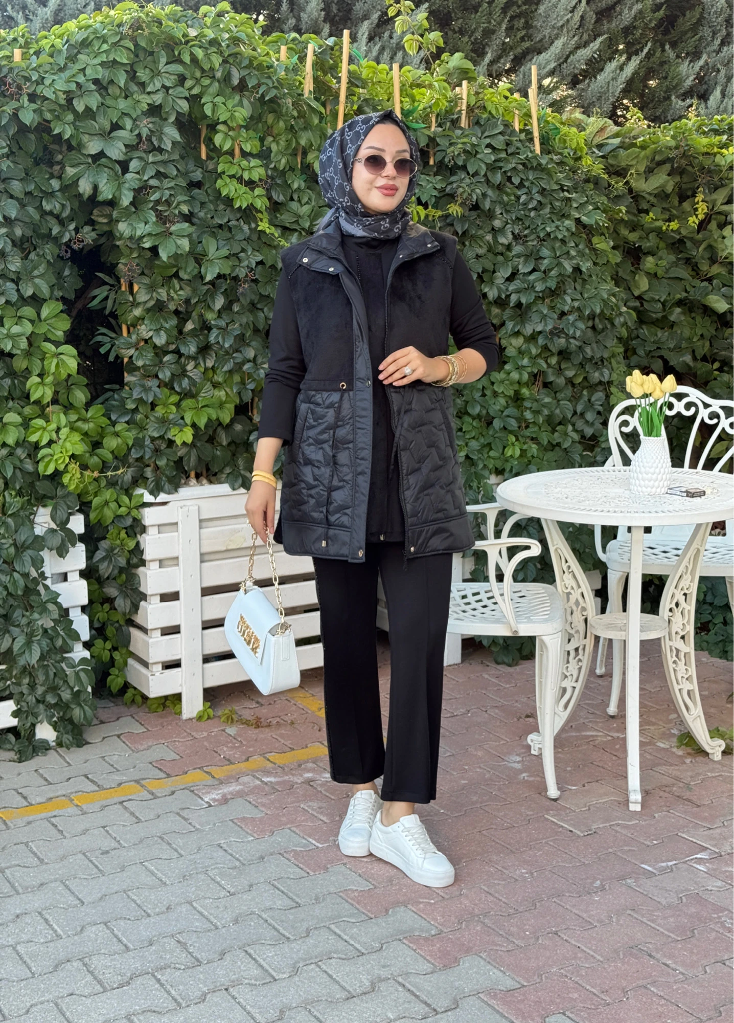 Pureva yeleği kürklü 3lü takim SİYAH