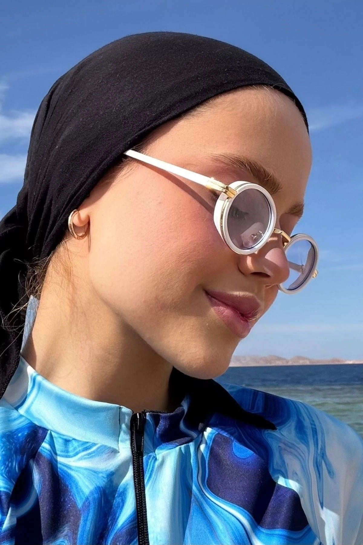 Yuvarlak gözlük beyaz(1022) Beyaz